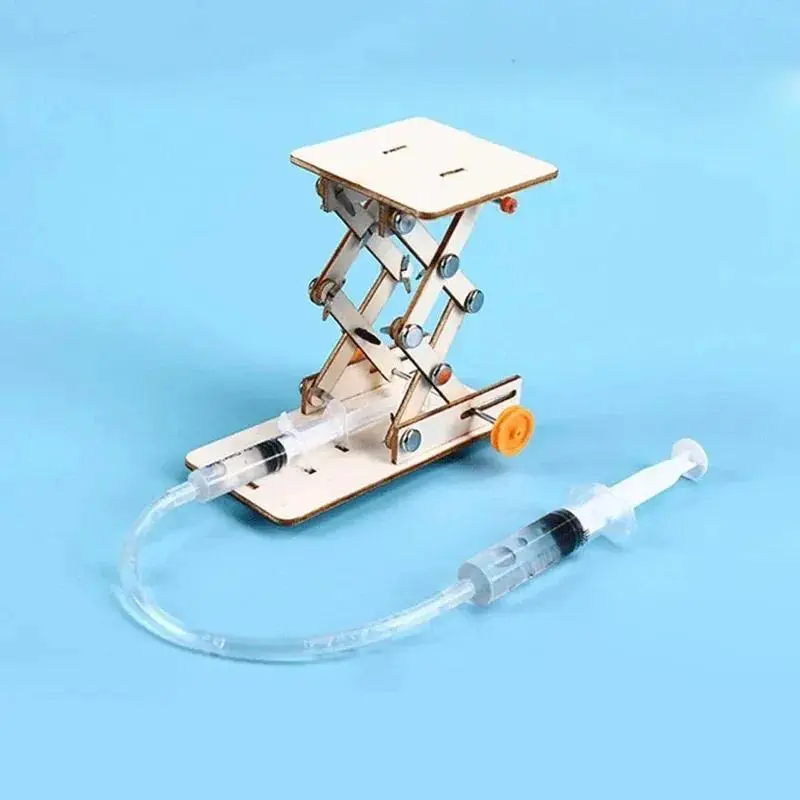 Kids Hydraulic Lift STEM Toy, DIY Physics Experiment Kit for Science Projects, Hands-On Educational Building Model for Ages 8-12