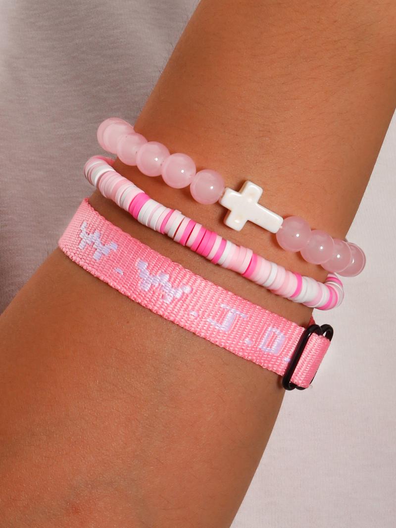 Wwjd Beaded Bracelet With Cross Charm, Exquisite Jewelry For Birthday Gift Wwjd Beaded Bracelet With Cross Charm, Exquisite Jewelry For Birthday Gift