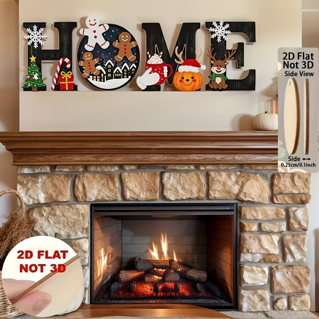 Christmas Theme Home Letter Ornament Set, Includes Snowman & Gingerbread Man Elements, Festive Style, Desktop Decoration, Holiday Decor