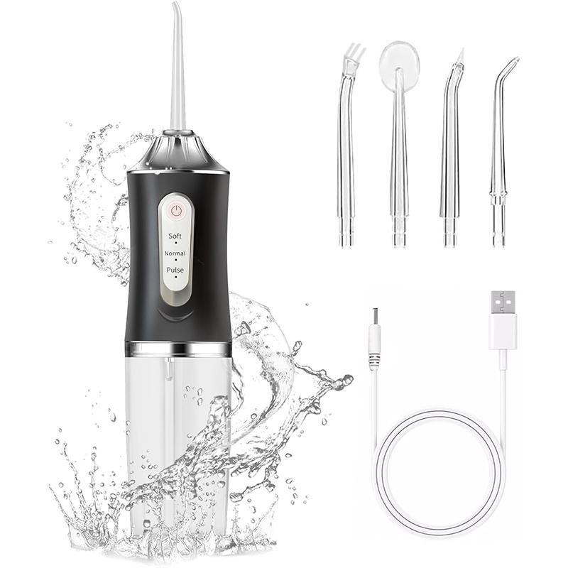 Electric Water Flosser, Portable Rechargeable Oral Irrigator with 4pcs Multifunctional Nozzle for Home & Travel, Personal Oral Care Appliance, Oral Hygiene Kit, Dental Water Flosser, Cordless Water Flossers