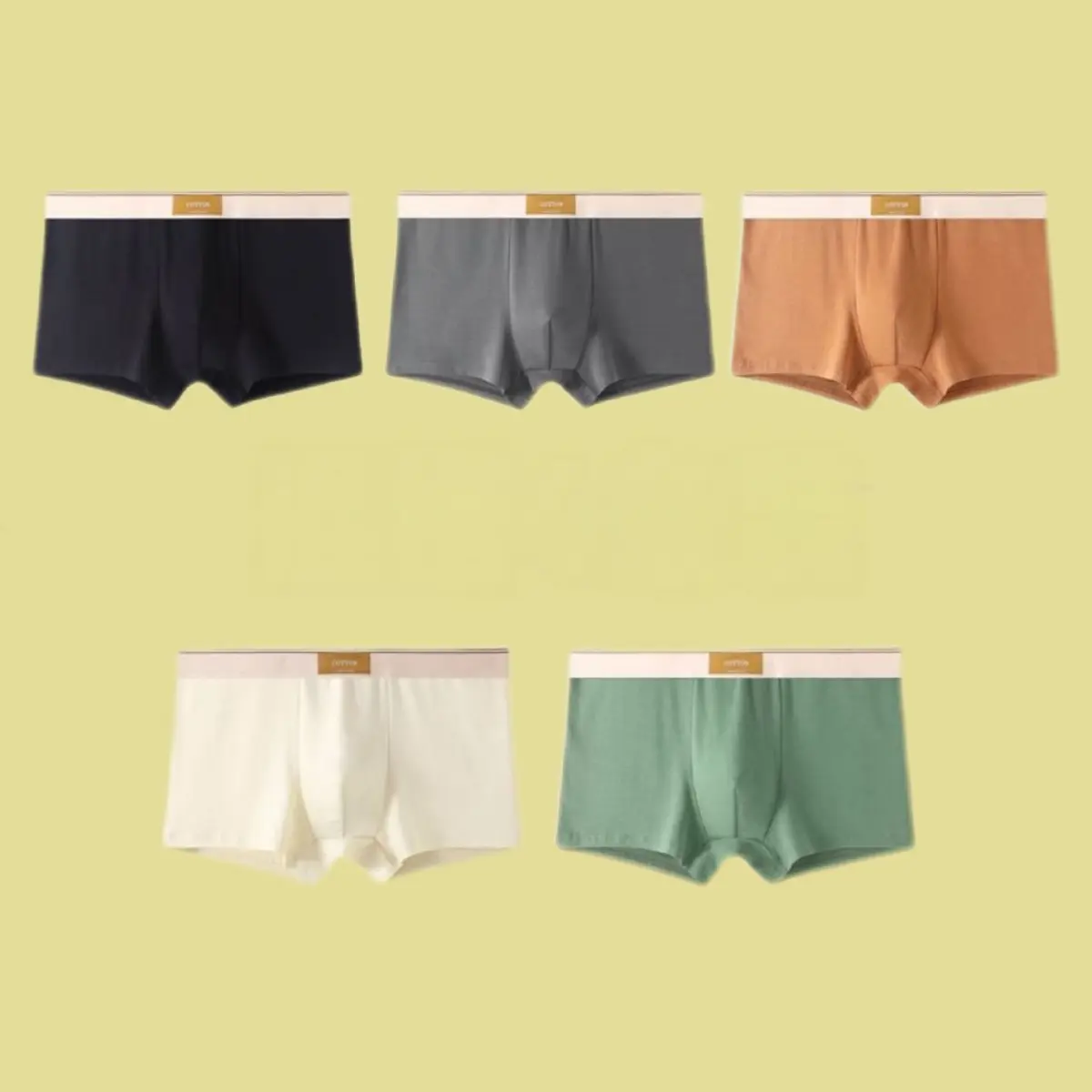 5-pack men's boxer briefs, made of soft, breathable, and elastic fabric, with comfortable elastic waistband and suitable for everyday wear.