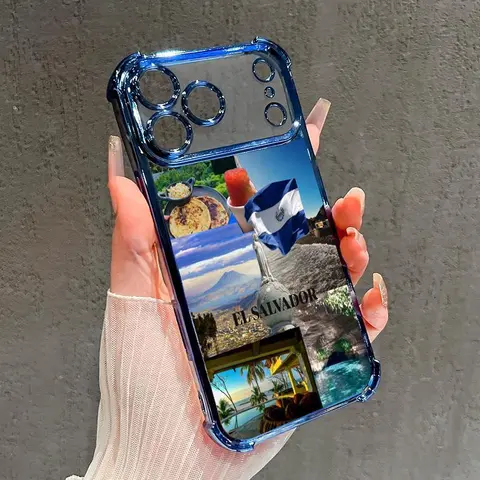 El Salvador Tropical Heritage Pattern Silicone Protective Shell Cover for iPhone 18 Pro Max,17,16 Plus,15,14,13,12,11,XR,Air,E - 4-Corner Air Cushion, Anti-Drop, Shockproof Mobile Phone Accessory, Silicone Shell