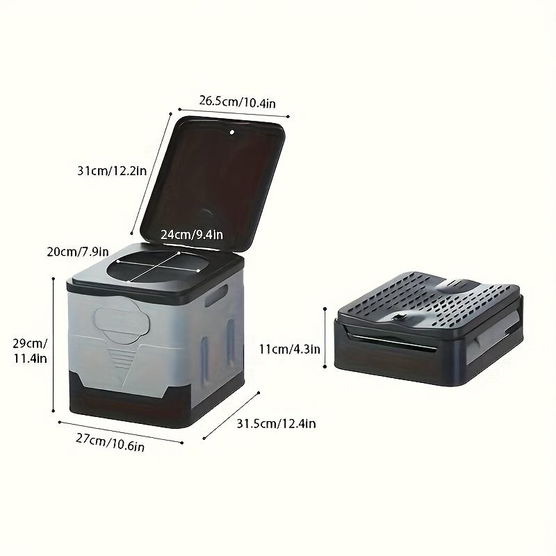 Portable Car Foldable Toilet Compact Fast Design for Travel Camping Road Trips Black Gray Collapsible Storage Solution Hygiene Accessories