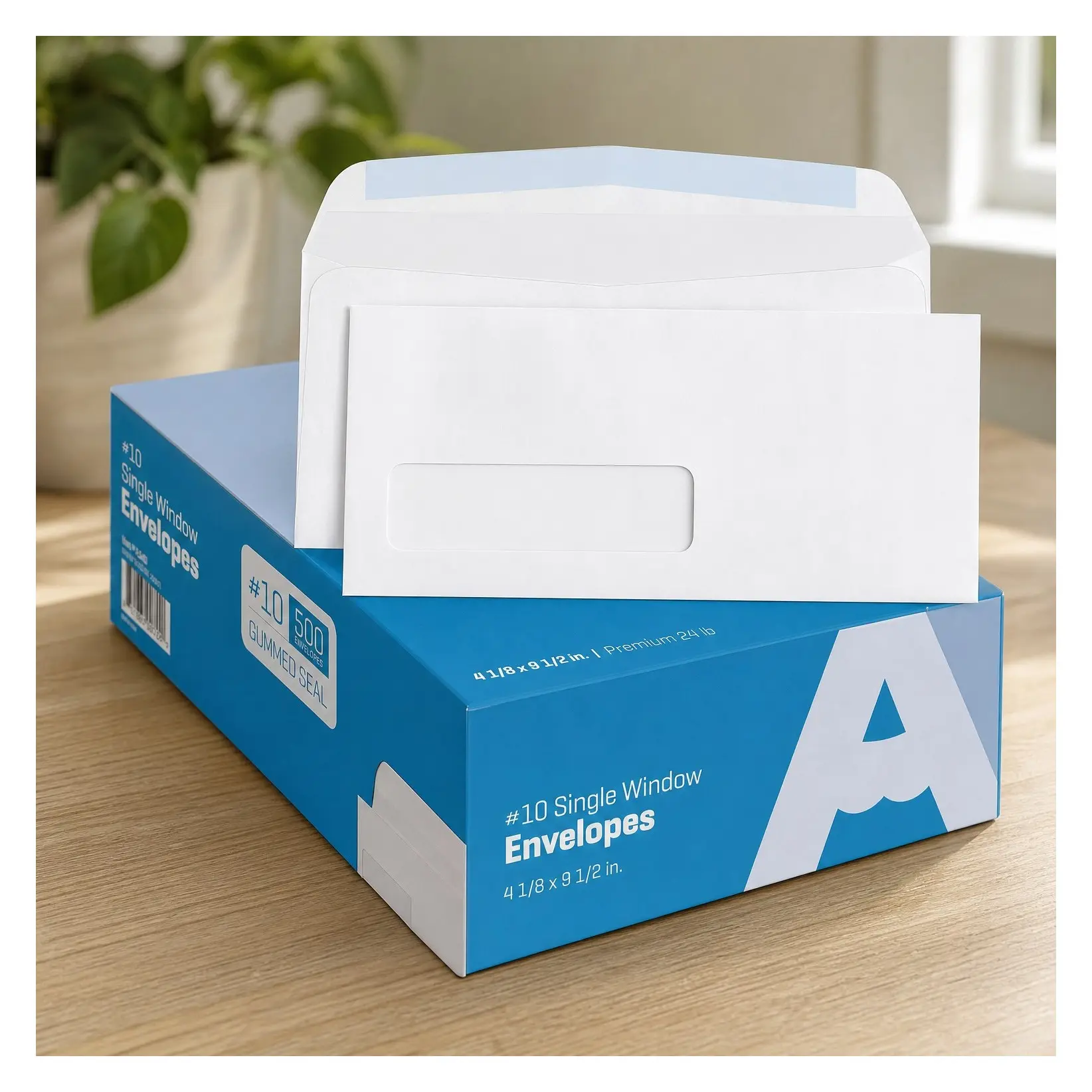 #10 Single Left Window Envelopes, Gummed Closure, 24 lb White Paper, 4-1/8 x 9-1/2 Inches, 500 Count (35410)Gift