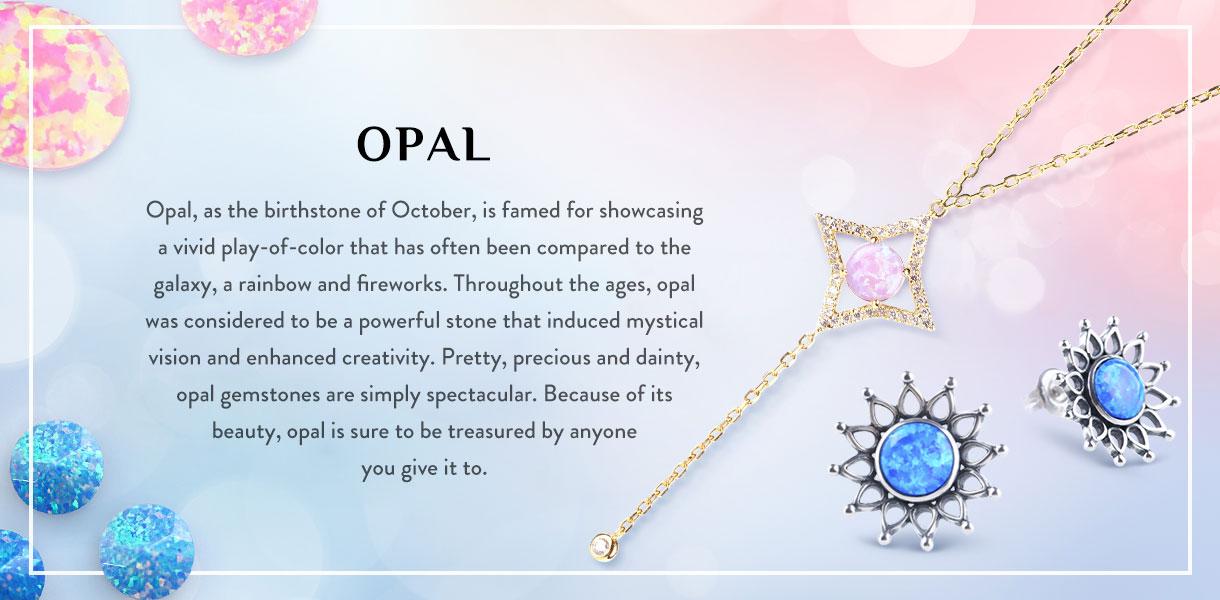 Jeulia Three Wishes Triple Layered Opal Necklace