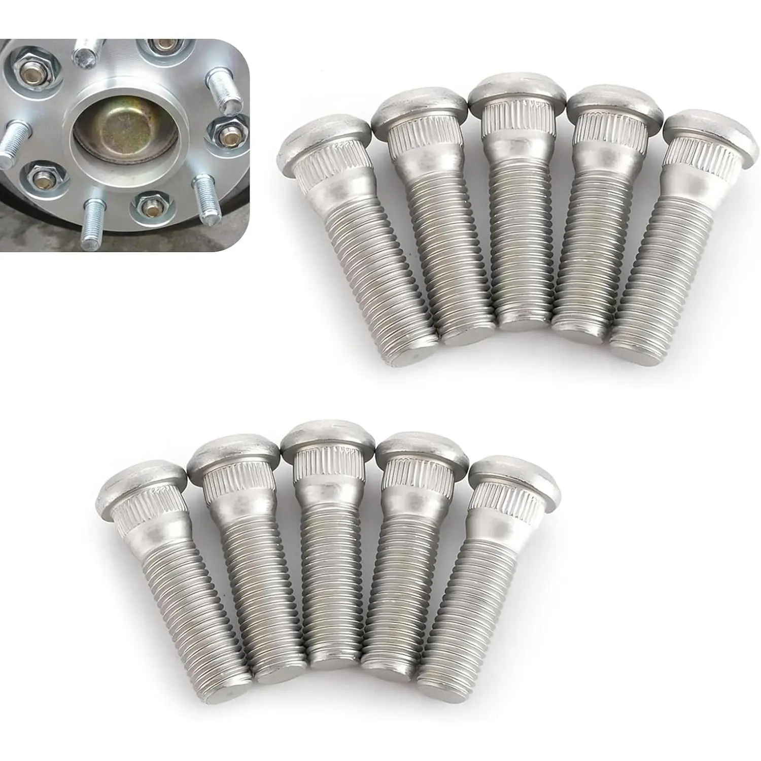 10PCS M12x1.5 49mm Long Steel Wheel Studs Tire Lug Bolts, Replace OEM#610-266/90942-02049, Compatible with Toyota Avalon Camry Corolla Prius RAV4 Sienna