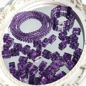 ✨【NEW】Crystal Two-Hole Tile | Crackle Glass Square Beads & Free Matching Round Beads for DIY Bracelet Making