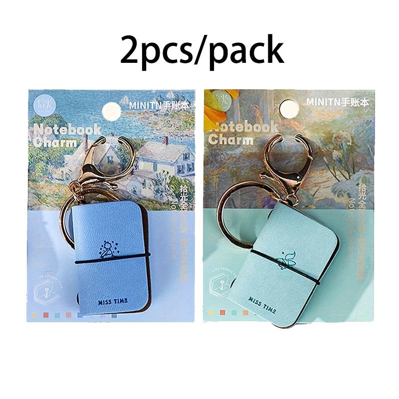 2-Pack PU Soft Leather Stylish Keychains, Mini Portable Hanging Set, Creative Personalized Accessories, Practical Gift Items