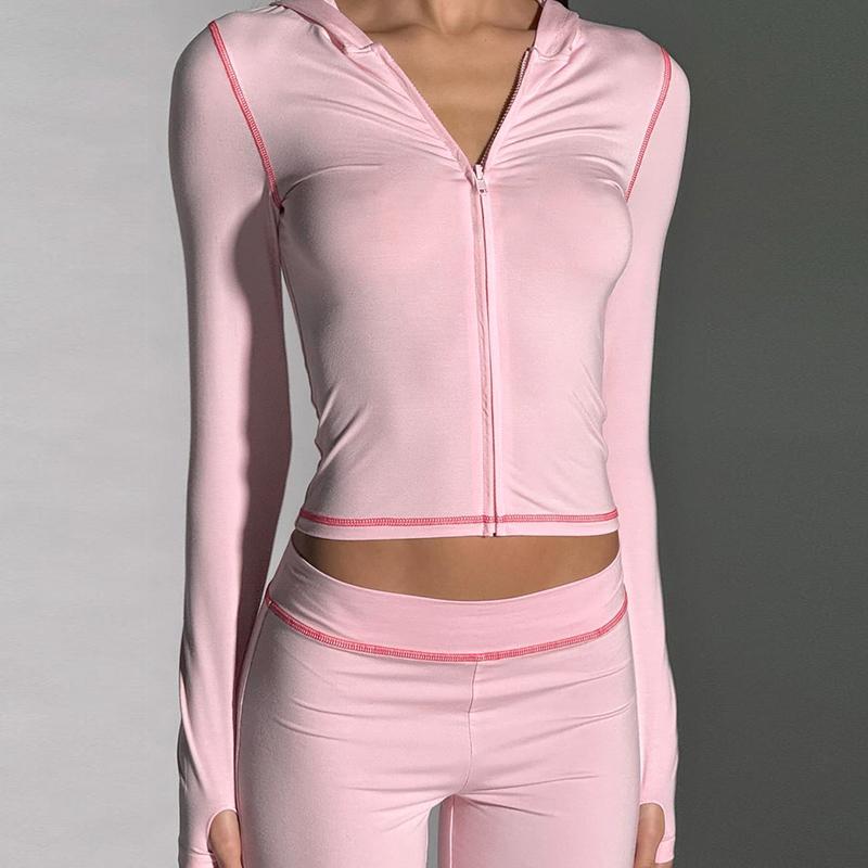 Sexy Leopard Print Sports Suit Women's 2025 Spring  New Long Sleeve Zipper Hoodie Crop Top & Long Wide-Leg Pants 2 Pieces Set Casual Party Club Elegant Wear Girls Clothes