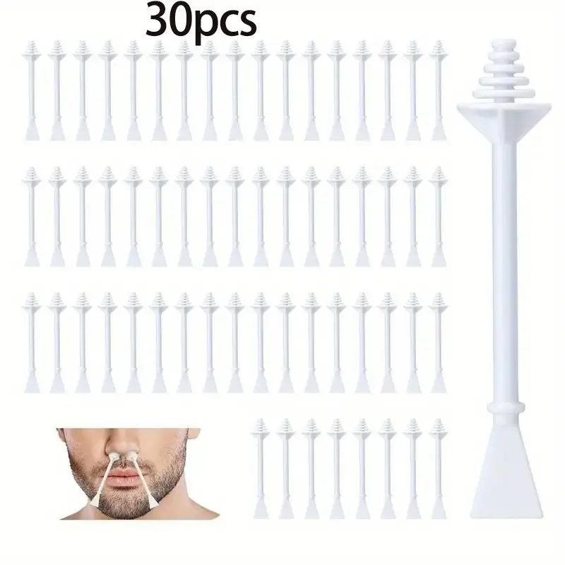 30 Pcs Nose Hair Wax Sticks with Disposable Scraper, Pain-Free Nasal Hair Removal, Unisex Ear Hair Remover, Nose Hole Cleaning Tool, Nose Wax Kit, Nose Waxing Kit