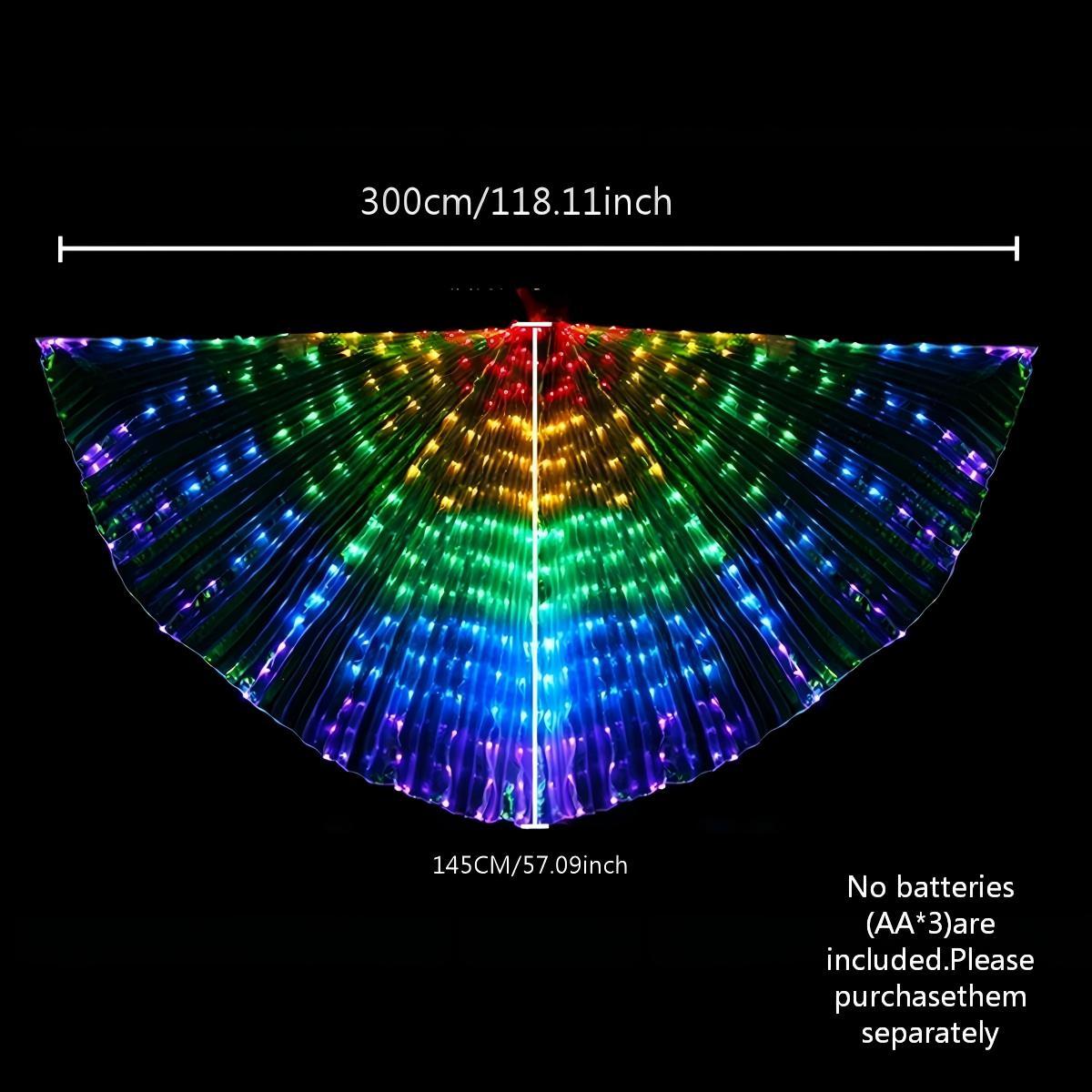 LED Glowing Butterfly Wings, 360° Stage Cape, Flashing Mode, Battery Powered, Perfect for Belly Dance, Carnival, Party Performances, Weddings, Night Shows