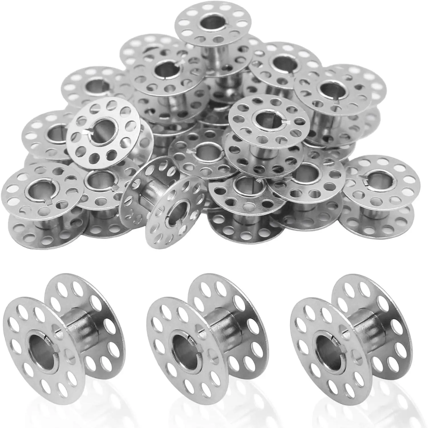 30 count Sewing Machine Metal Bobbins, Bobbins,  Bobbins for Craft Sewing, Compatible with , Janome, , Bernina, Toyata, Etc Front Loading 15 Class Machines