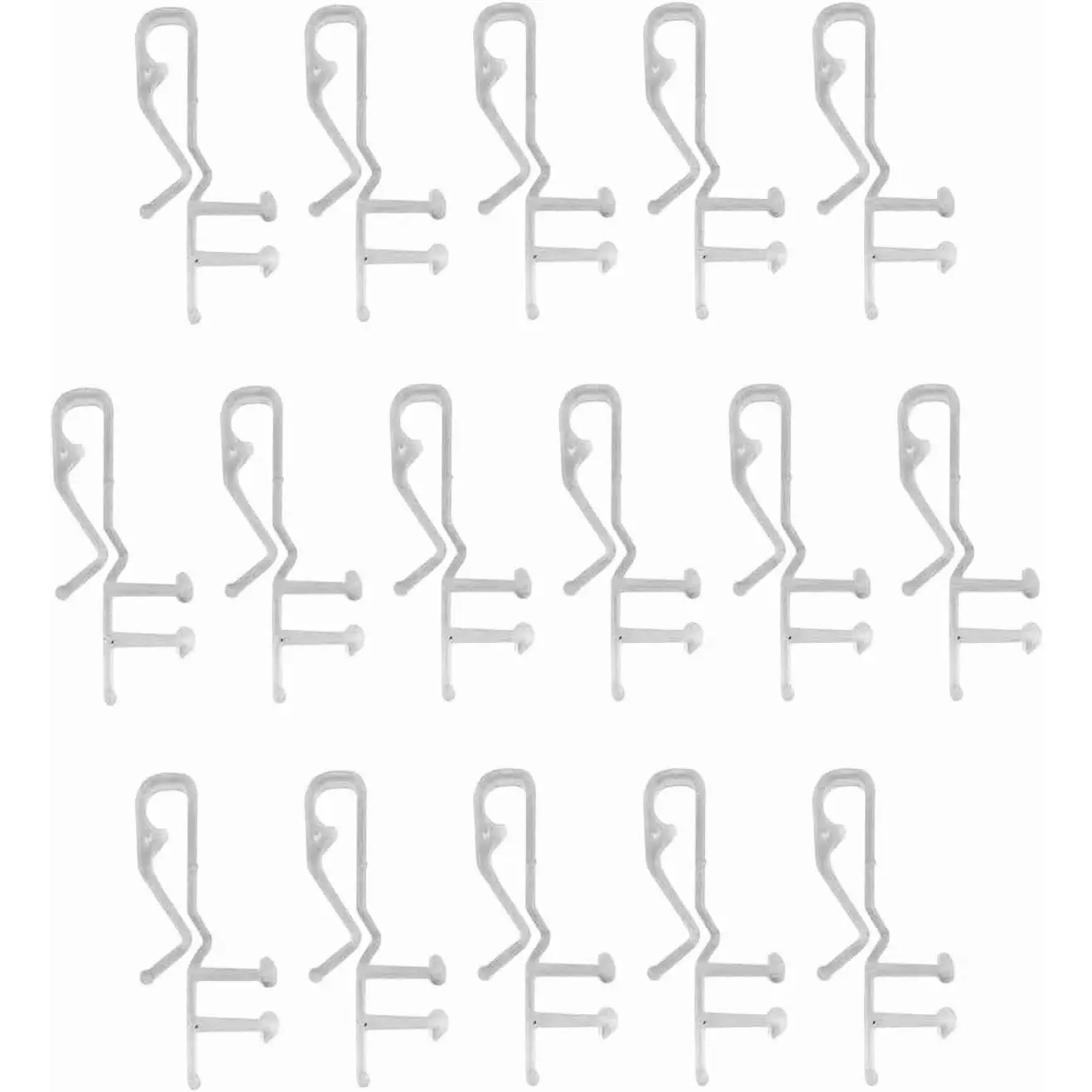 Durable Clear Hidden Valance Clips for Blinds and Window Shades, 1-3/4 Inch Plastic Brackets, 16-Pack
