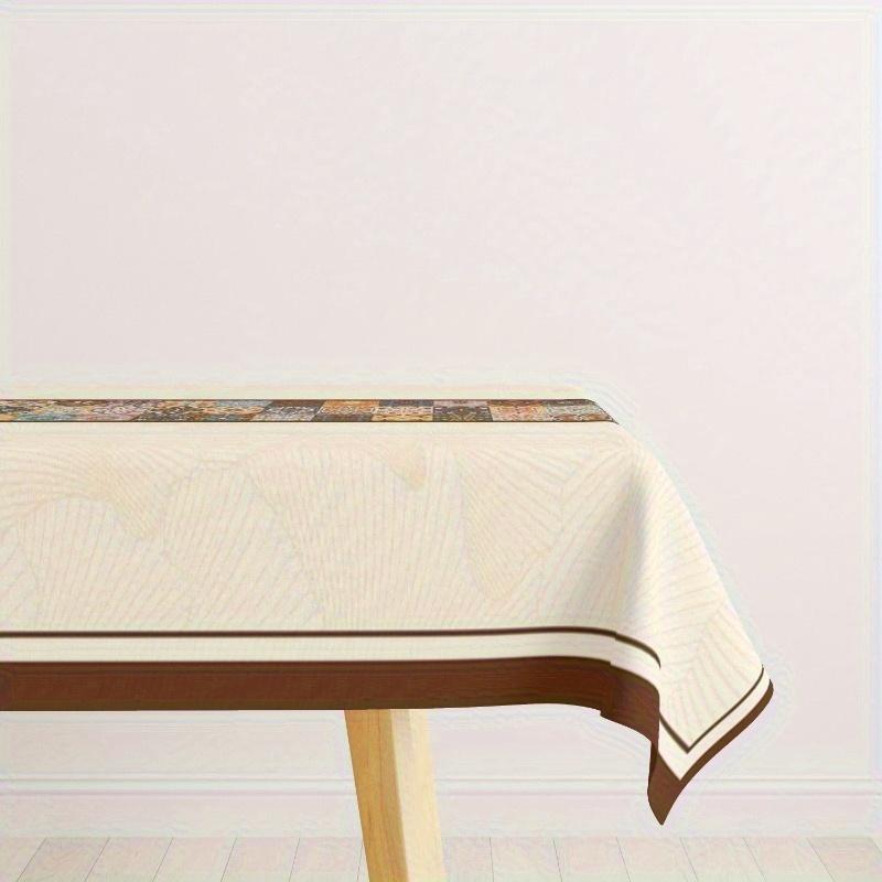 1 Moroccan style rectangular tablecloth, Rectangle tablecloth, Bohemian patchwork polyester Picnic table cover+4 adhesive stickers for durability and easy cleaning, suitable for indoor and outdoor use