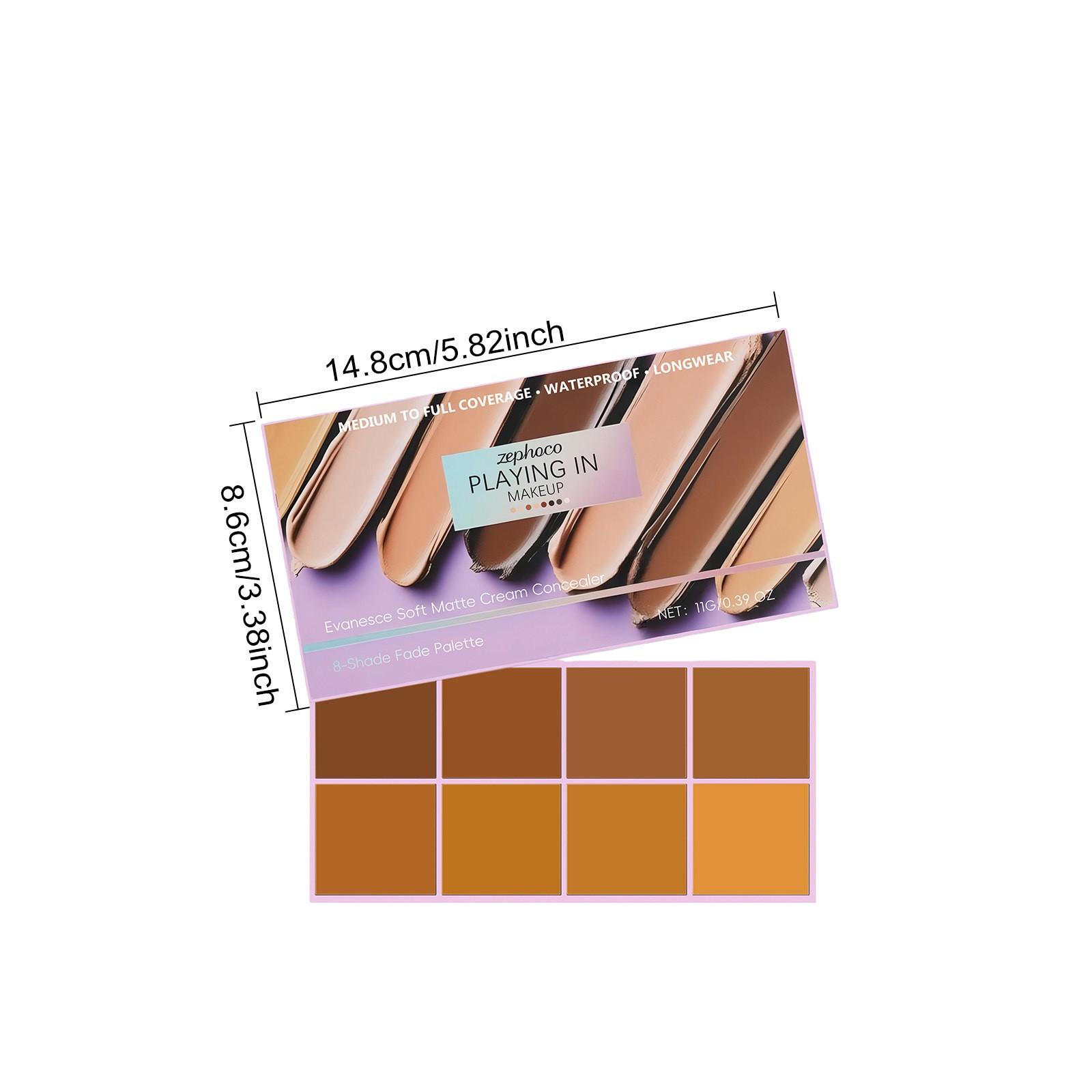 Zephoco Matte Gradient Concealer Cream Hydrating Flawless Coverage, Buildable Matte Finish, Cover Face Spots Acne Scars Freckles Dark Circles, Contouring Palette, Makeup Essential