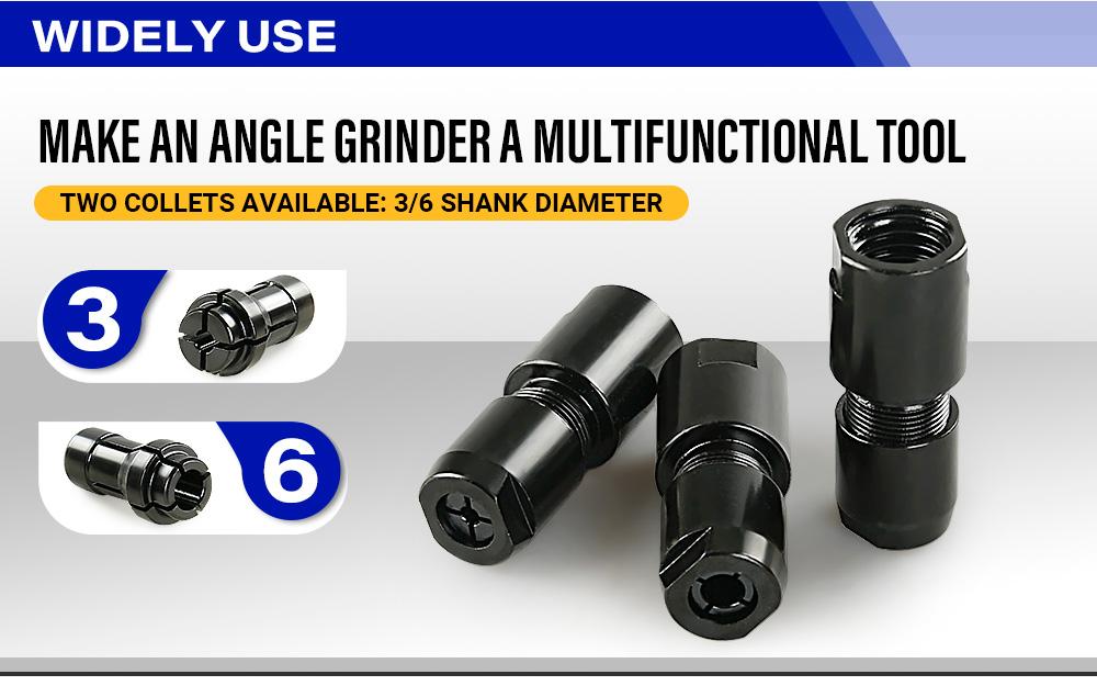 LOZLIN 3MM & 6MM (1/8" & 1/4") Angle Grinder to Straight Grinder Adapter - 5/8-11 Thread Converter for DeWalt/Makita - Accessories for Rotary Bits Power Tools Hardware