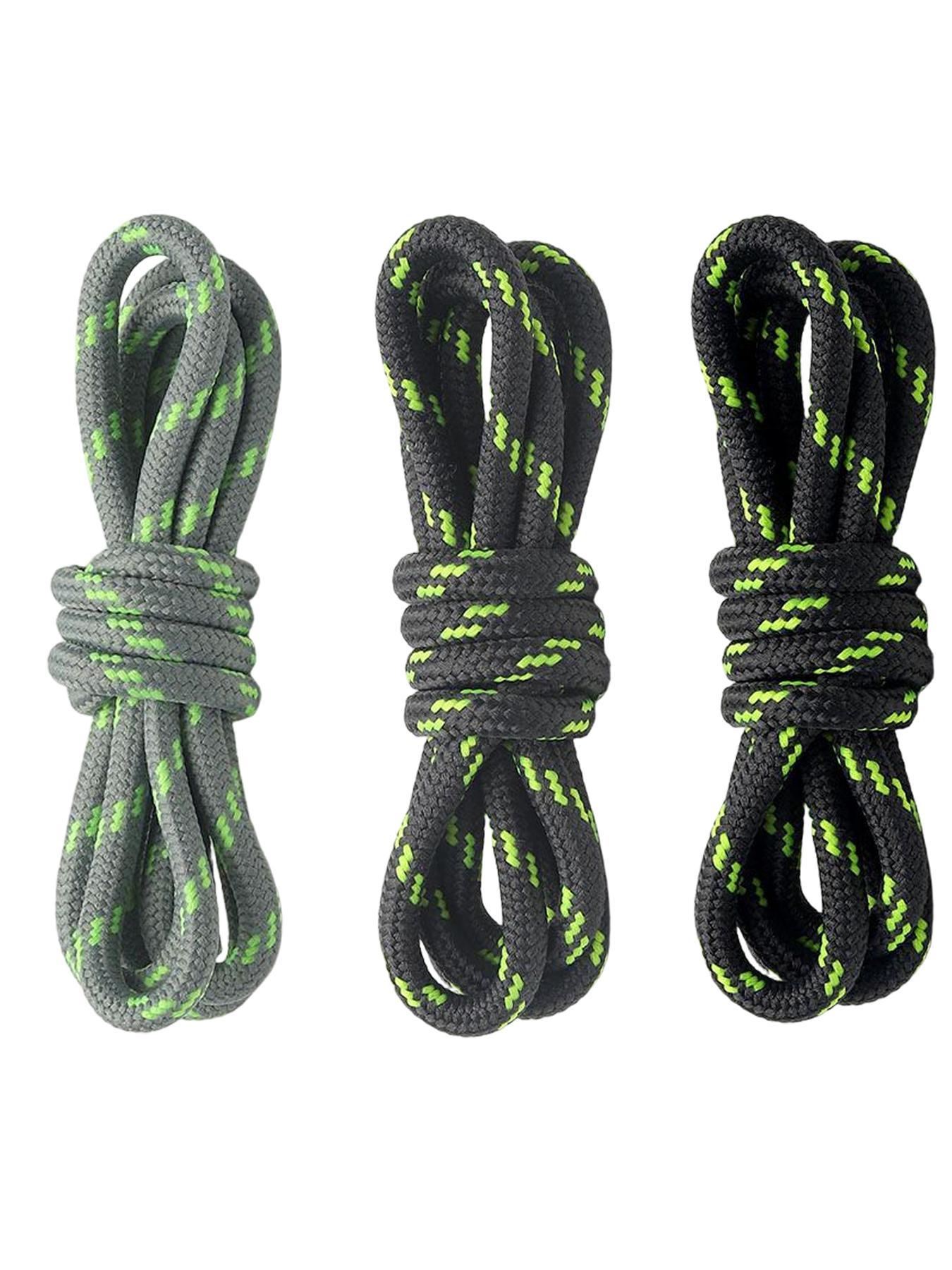Round Shoelaces [3 Pairs], Heavy-Duty Work Boots Lace-Up Half Round 4mm, Suitable for Industrial Boots
