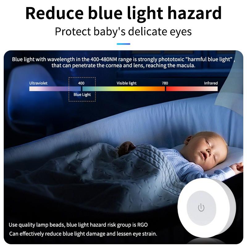 Adjustable Night Light Touch Sensor Bedside Lamp, Rechargeable LED Nightlight for Bedroom Living Room Nursery, Energy Saving Tabletop Design