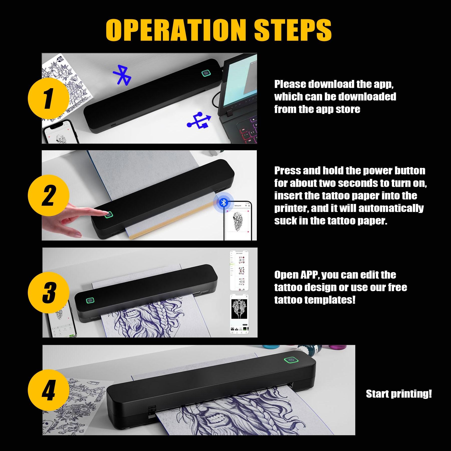 Portable Thermal Printer, 1 Count USB Rechargeable Wireless Photo Printer, Compact Lightweight Printer for Home Office School Travel