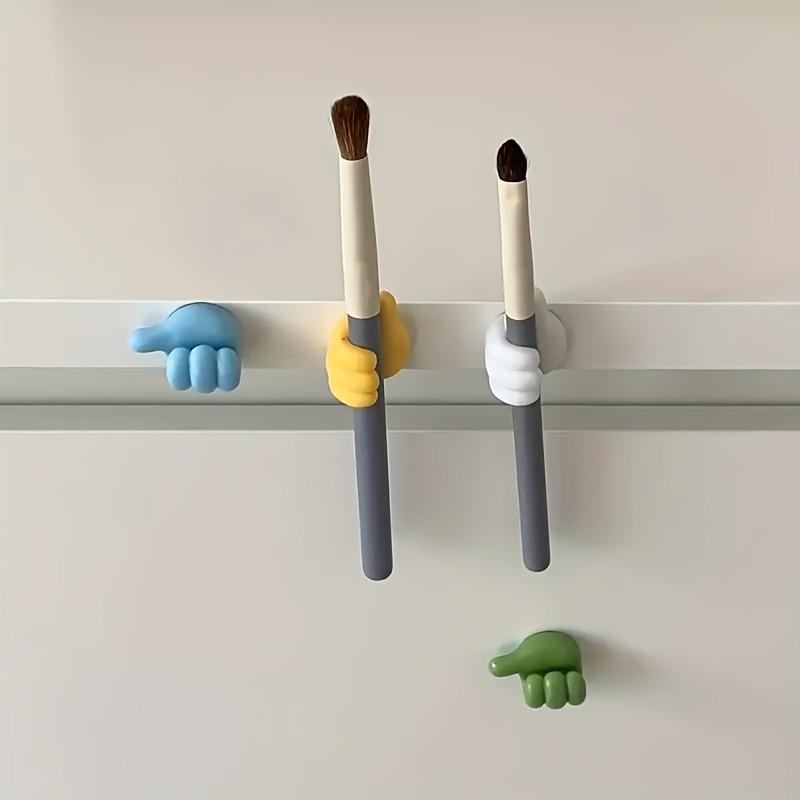 5-Piece Thumb-Shaped Organizer Set, Random Color, Multi-Functional Adhesive Hooks, Cable Management Clips, No Drilling Sticky Hooks
