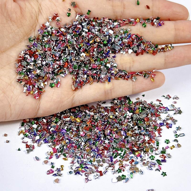 3000PCS Irregular Mini Flatback Rhinestones Nail Charms Multiple Styles Colorful Butterfly Moon Flowers Heart Resin Nail Gems DIY Sweet Wind Nails, Rhinestone Decorated Butterfly