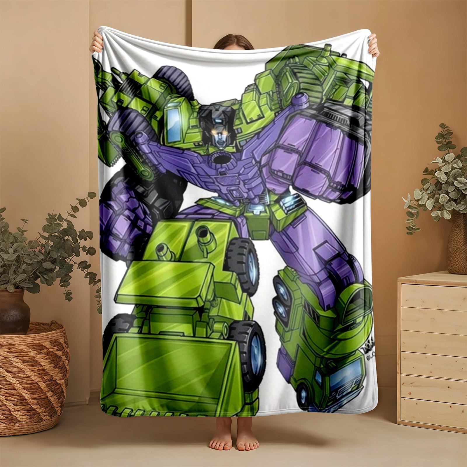 1 piece Transformers: Devastator themed flannel blanket - All-season flannel blanket, suitable for sofas and beds, super soft and comfortable, modern design style, digitally printed pattern, 100% polyester material, machine washable, suitable for