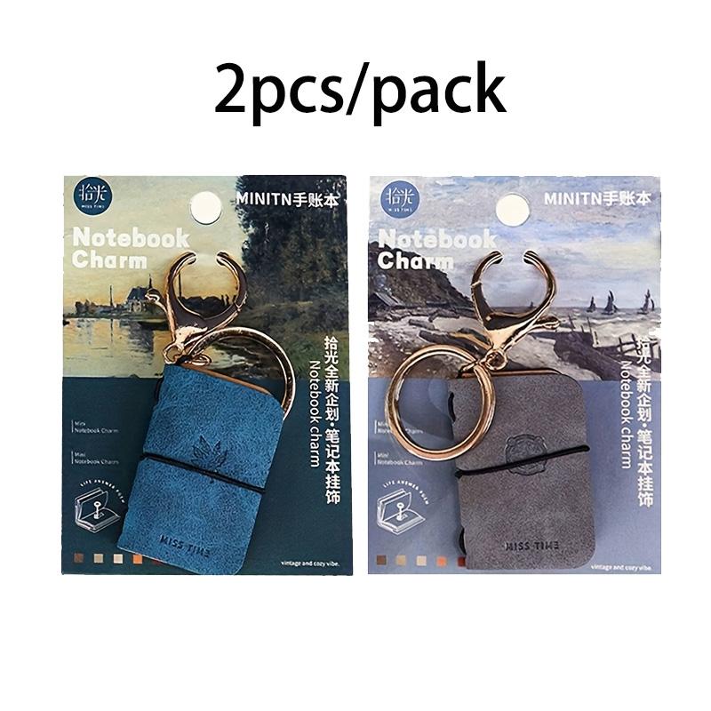 2-Pack PU Soft Leather Stylish Keychains, Mini Portable Hanging Set, Creative Personalized Accessories, Practical Gift Items