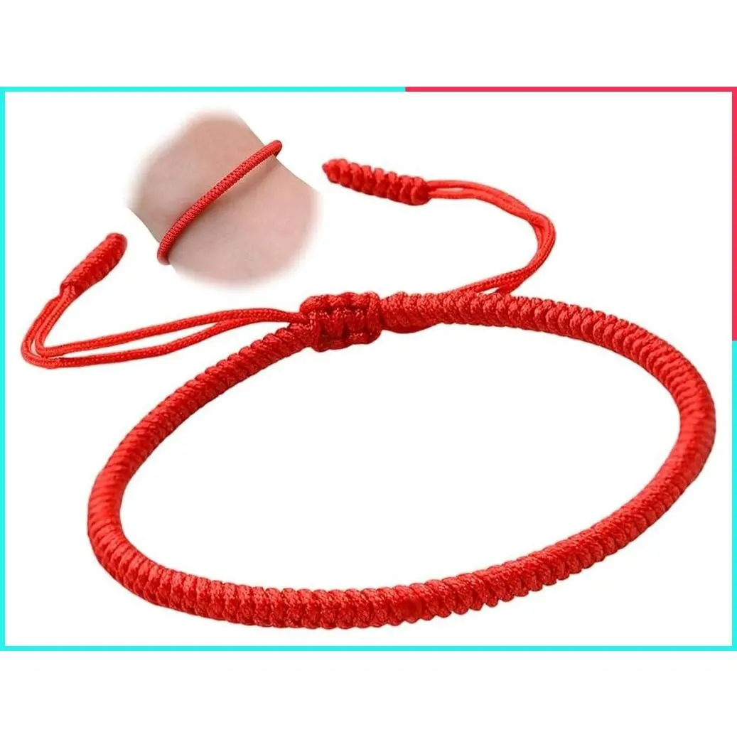 Red String Bracelet for Women – Chinese Tibetan Feng Shui Rope Bracelet, Buddhist Charm Gold Amulet Yoga Prayer Positive Energy Lucky Unique Gift
