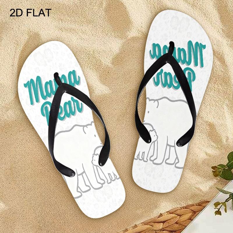 2026 Summer New Women'S Flip Flops, Open Toe Flat Heel, "Mama Bear" & Cubs Design, Available in Various Colors And Sizes, Ideal for Mother'S Day, Easter, Holiday Gifts, Fashion Sandals for All Seasons, Women Shoes