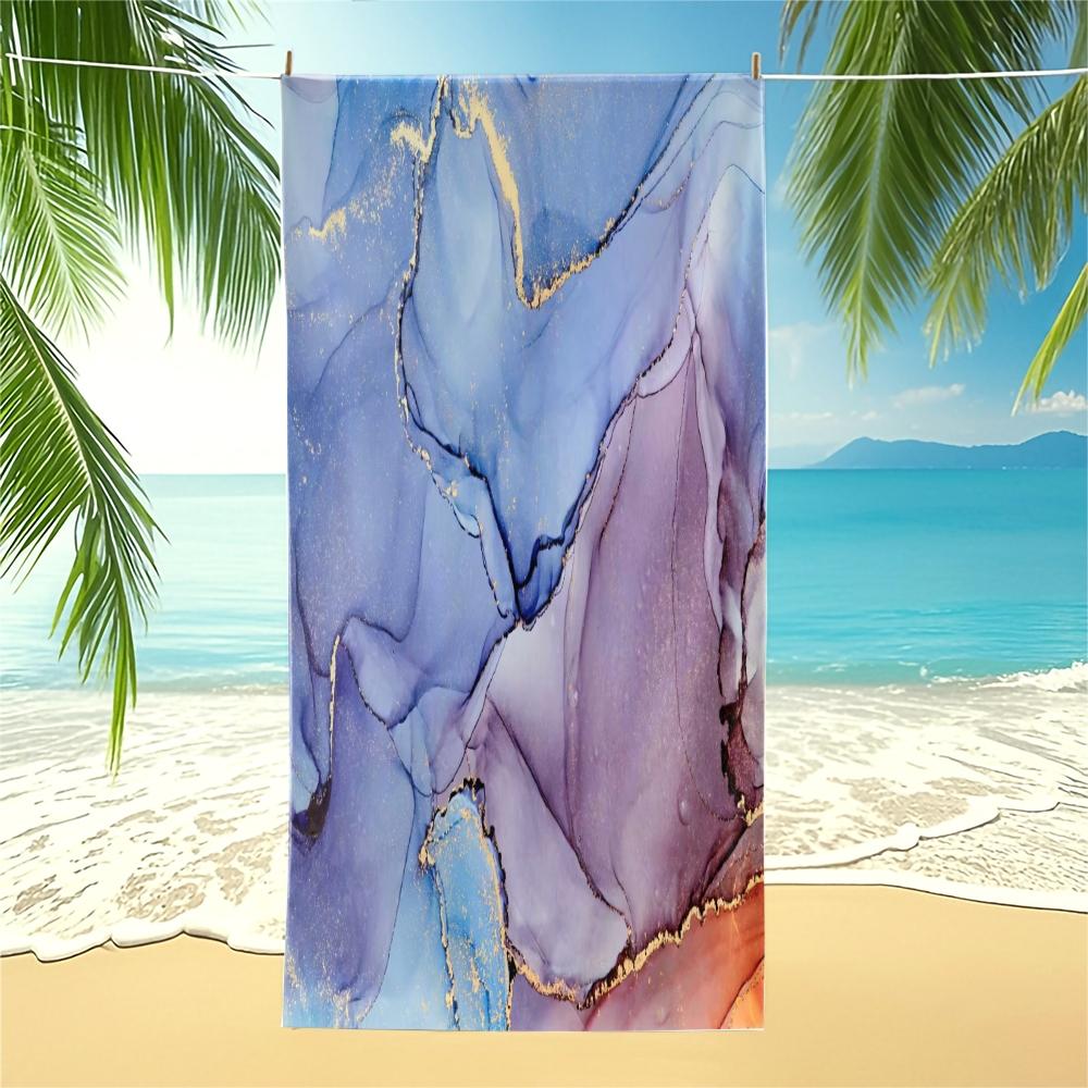 Marble Pattern Art Beach Towel, Luxury Premium Design, Quick Dry Absorbent Soft Skin-friendly, Ideal for Vacation Photoshoot Pool Daily Use