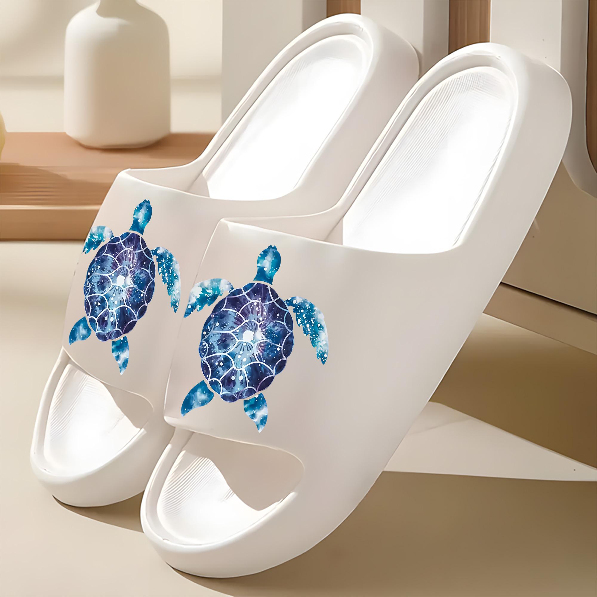Galaxy Sea Turtle Print Slippers for Women Men Non-Slip Indoor Outdoor Comfortable Home Sandals with Soft Sole Lightweight Beach Shoes for Summer Vacation Travel