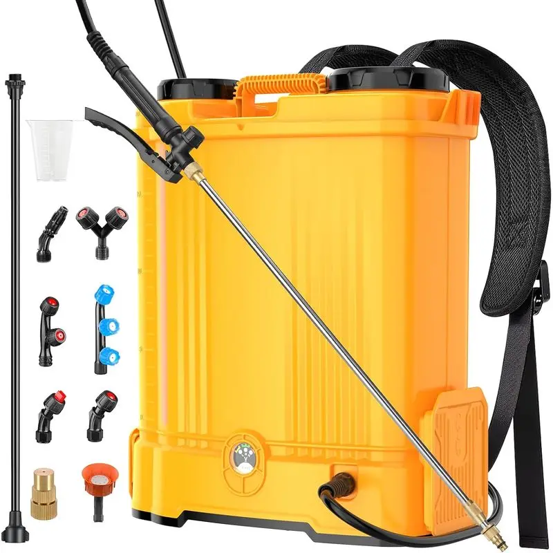 Ergonomic backpack sprayer, equipped with 3 nozzles, providing a stable water flow. Suitable for outdoor gardening