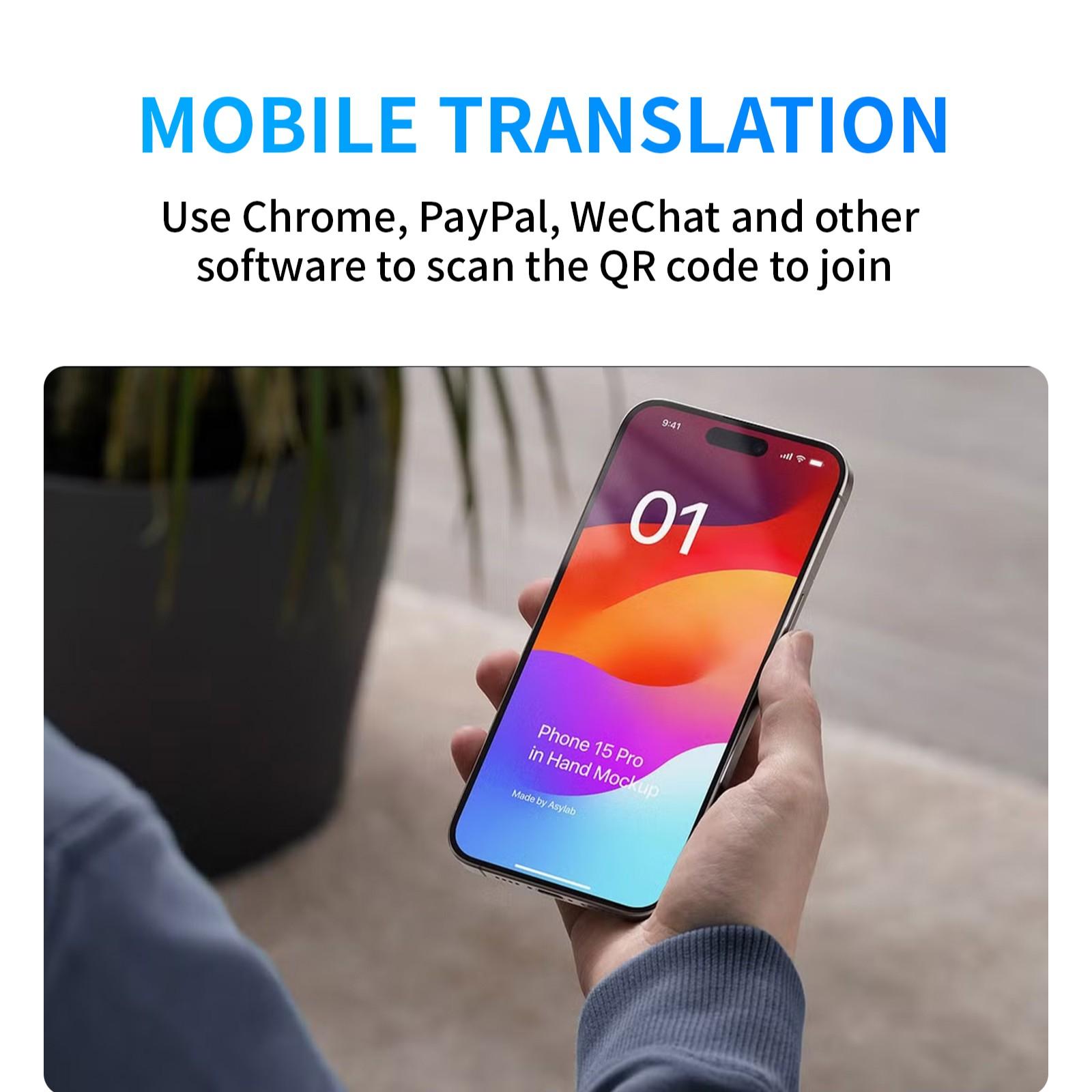 Ai Language Translator, Real-Time Voice and Image Translation, Smart Mini Ai Chat Robot, Ideal for Business Travel and Learning