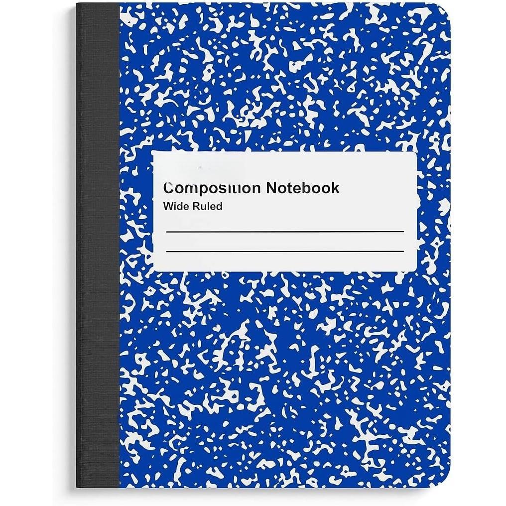 Composition Notebook, 9.75" x 7.5", Wide Ruled, Assorted Colors, 48/Pack