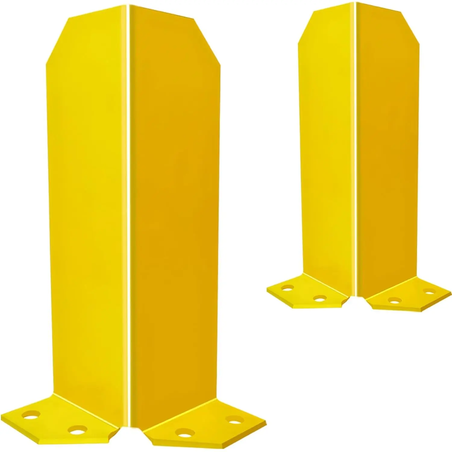 16" Height Steel Pallet Rack Post Protectors, Safety Yellow Racking Guard for Pallet Edge Protection (2 Packs)