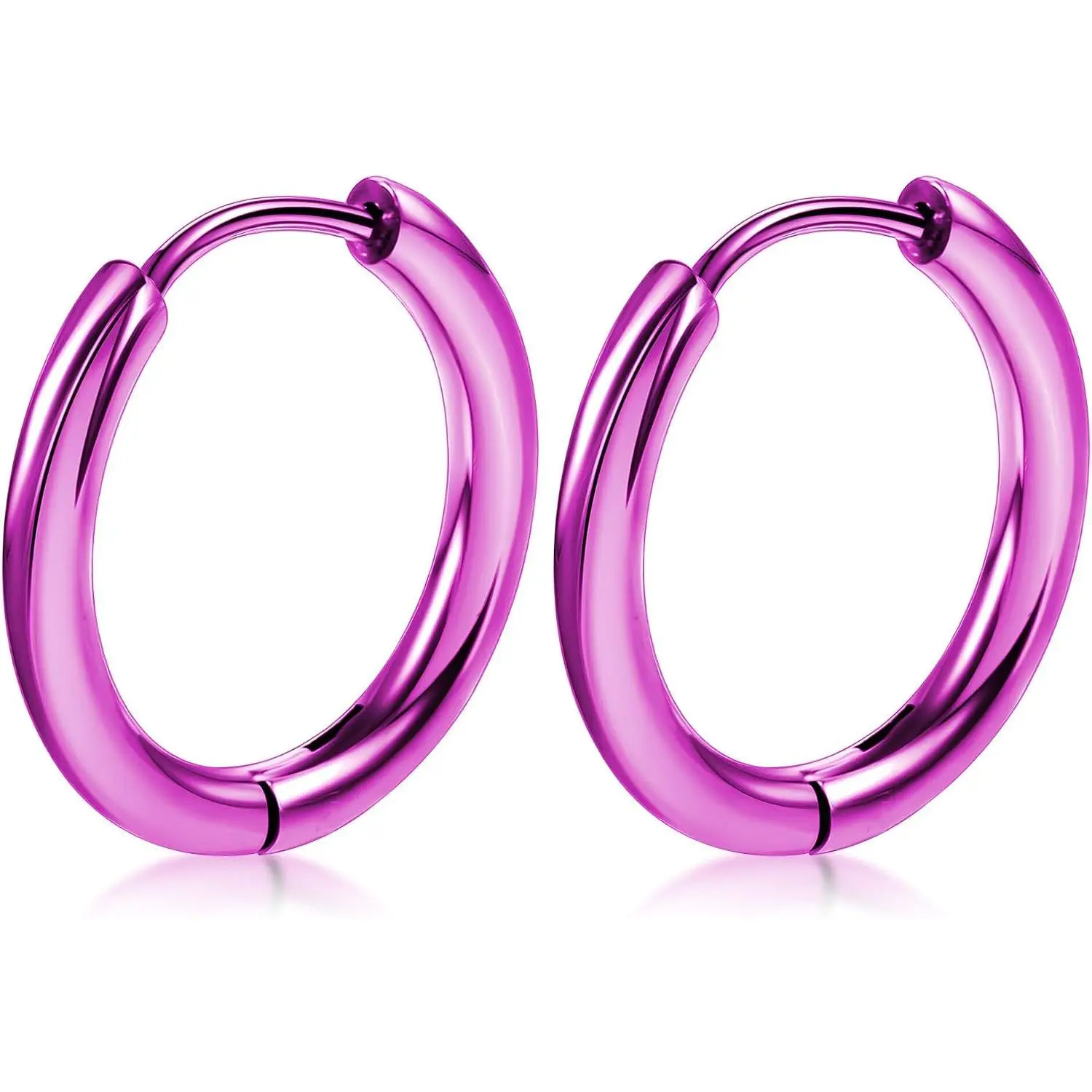 G23 Titanium Earrings, Women Hoop Earrings for  Ears, Huggie Hoop Earrings, Cartilage Helix Sleeper Lightweight Small Hoop Earring, Nickel Free  Earring //Rose /Black