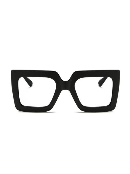 Women's Square Oversized Frame Glasses, Metal Hinges, Anti-Blue Light, Casual Style, Stylish Square Frames, Perfect for Office & Photography Use