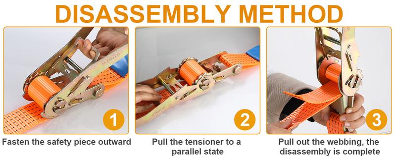 4-Pack 2 in x 27FT Double J-Hook Ratchet Straps with 11,000 lbs Break Strength, Heavy-Duty Truck Tie-Down Straps (Orange/Yellow) Industrial Hardware