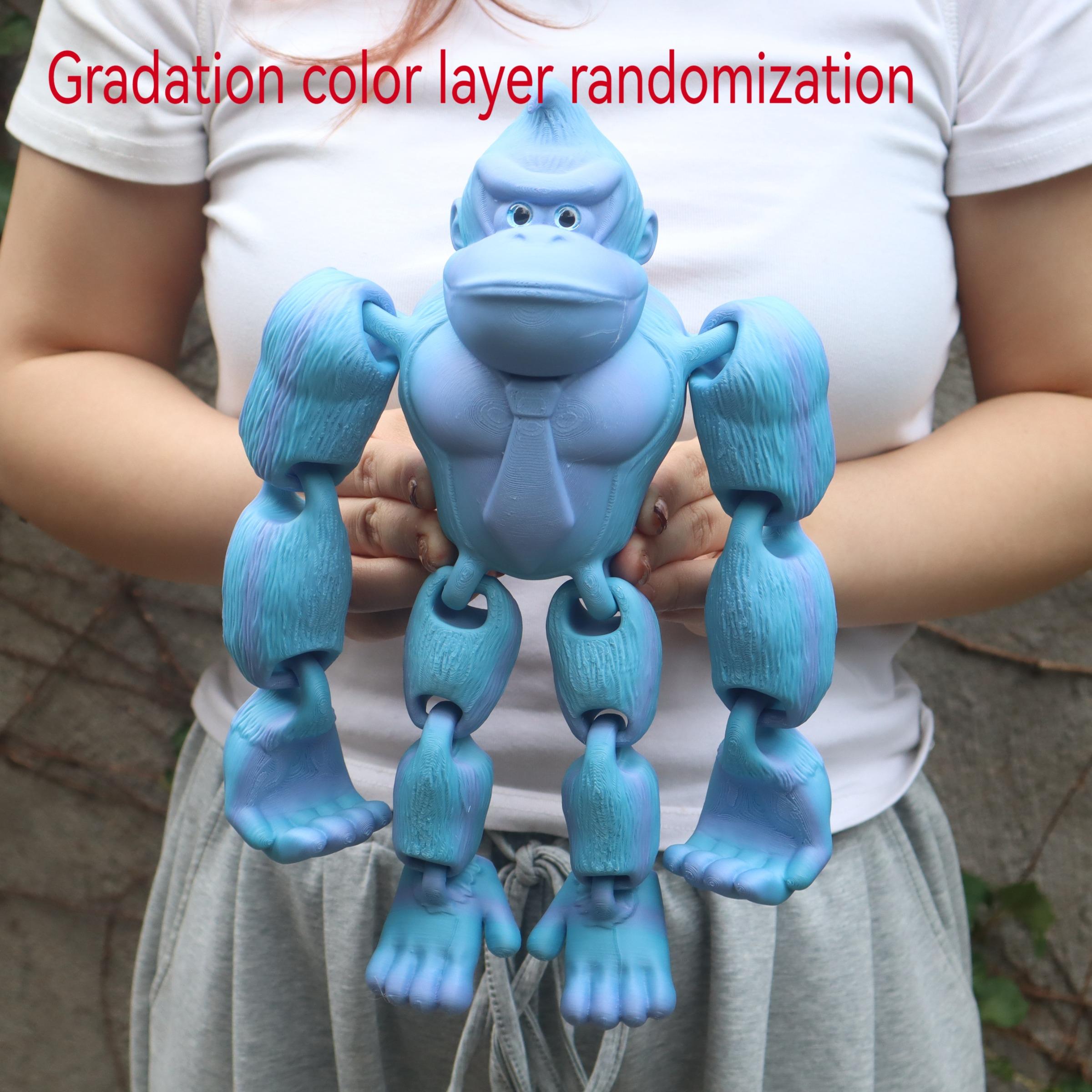 3D Printed Gorilla Figurine Game Dream Doll Set, Jointed, Hanging Door Decor, Home Office Use, Perfect for Birthday Parties, Collectible Figurines