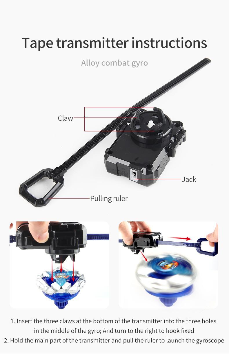 Bey X UX Booster Starter Battle Top with Launcher Grip Set Gyro Spinning Toy Fighting Game Xmas Gift