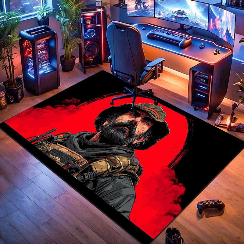 Call of Duty Steadfast Soldier Pattern Area Rug, Modern Area Rug, Office Chair Cushion, Game Chair Cushion, Suitable for Offices, Game Rooms, Entrance Halls, Living Rooms, Bedrooms, Hallways