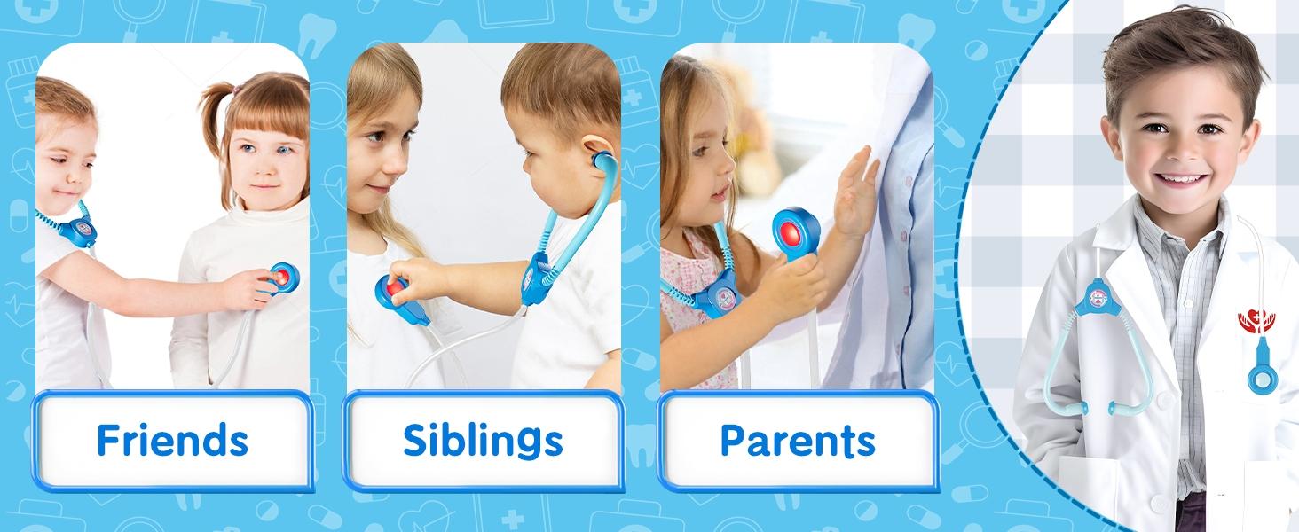 Family Doctor Role Play Toy Set, Pretend Play Set, Suitable for Ages 3+, Home Parent-Child Interaction, Includes Doctor Nurse Clothes & Props, Safe Non-Electric