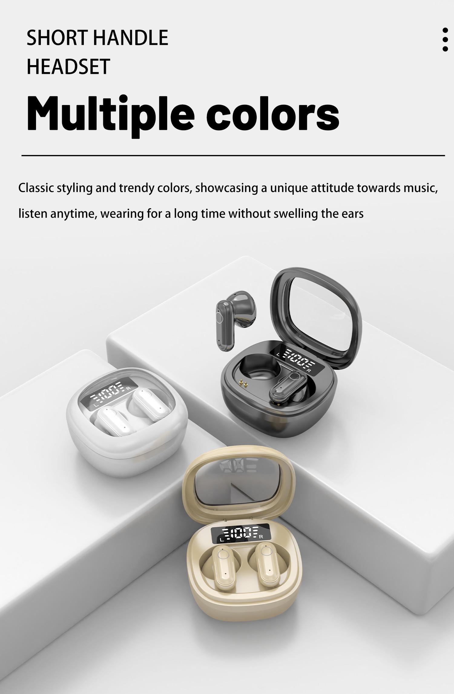 H.L.WALK-D Wireless Wireless Headphones，Tiny Size Earbuds，Waterproof Headsets，With Mic，Sleep and Sports Earphones Set, Short Handle Design，for Work Sport Sleeping