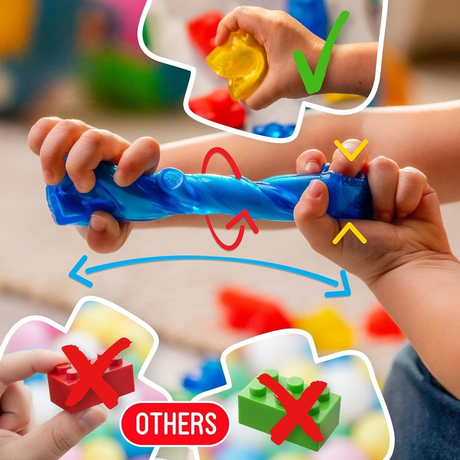 48-piece extruded and stretched soft building blocks, sensory soft building blocks, children's jelly building block set