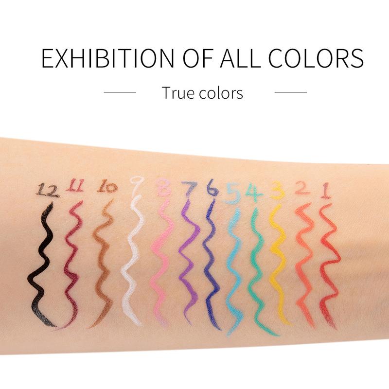 Waterproof Liquid Eyeliner, 12pcs Long Lasting Matte Eyeliner, Quick Drying Eyeliner Pen, Longwear Eye Liner, Professional Daily Makeup Accessories