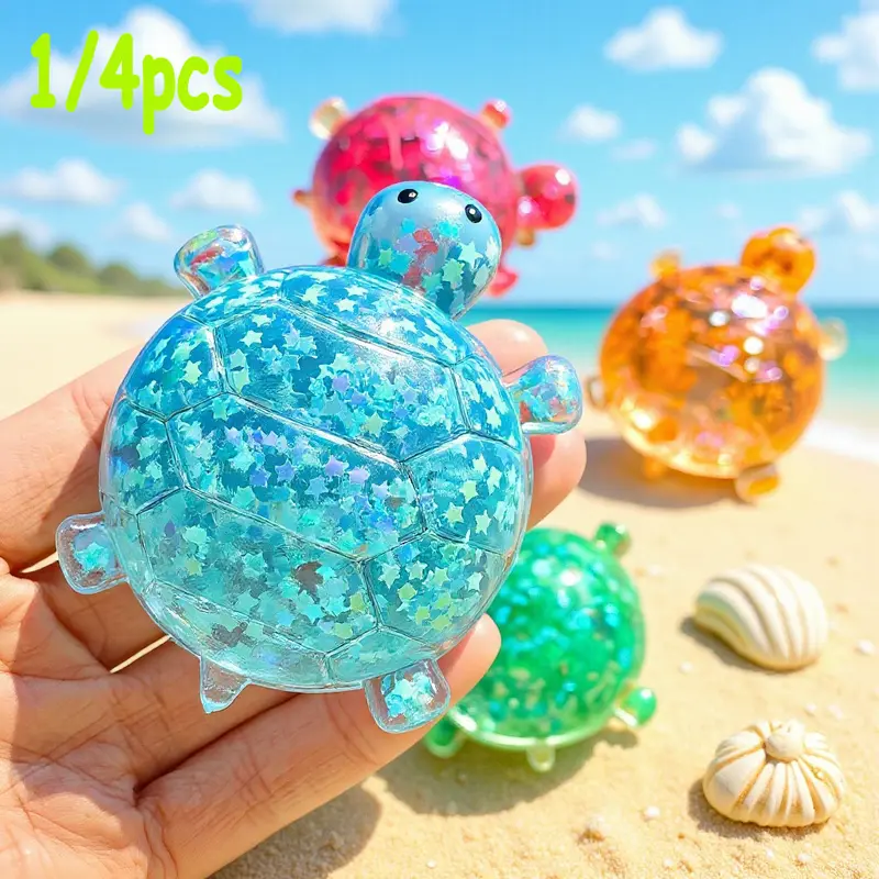 Sugar Turtle Sensory Stress Relief Toy, Shiny Sticky Relaxing Toy, Cool Summer Fidget Toy, Squeeze Fidget Tool, Fun Birthday and Party Gift
