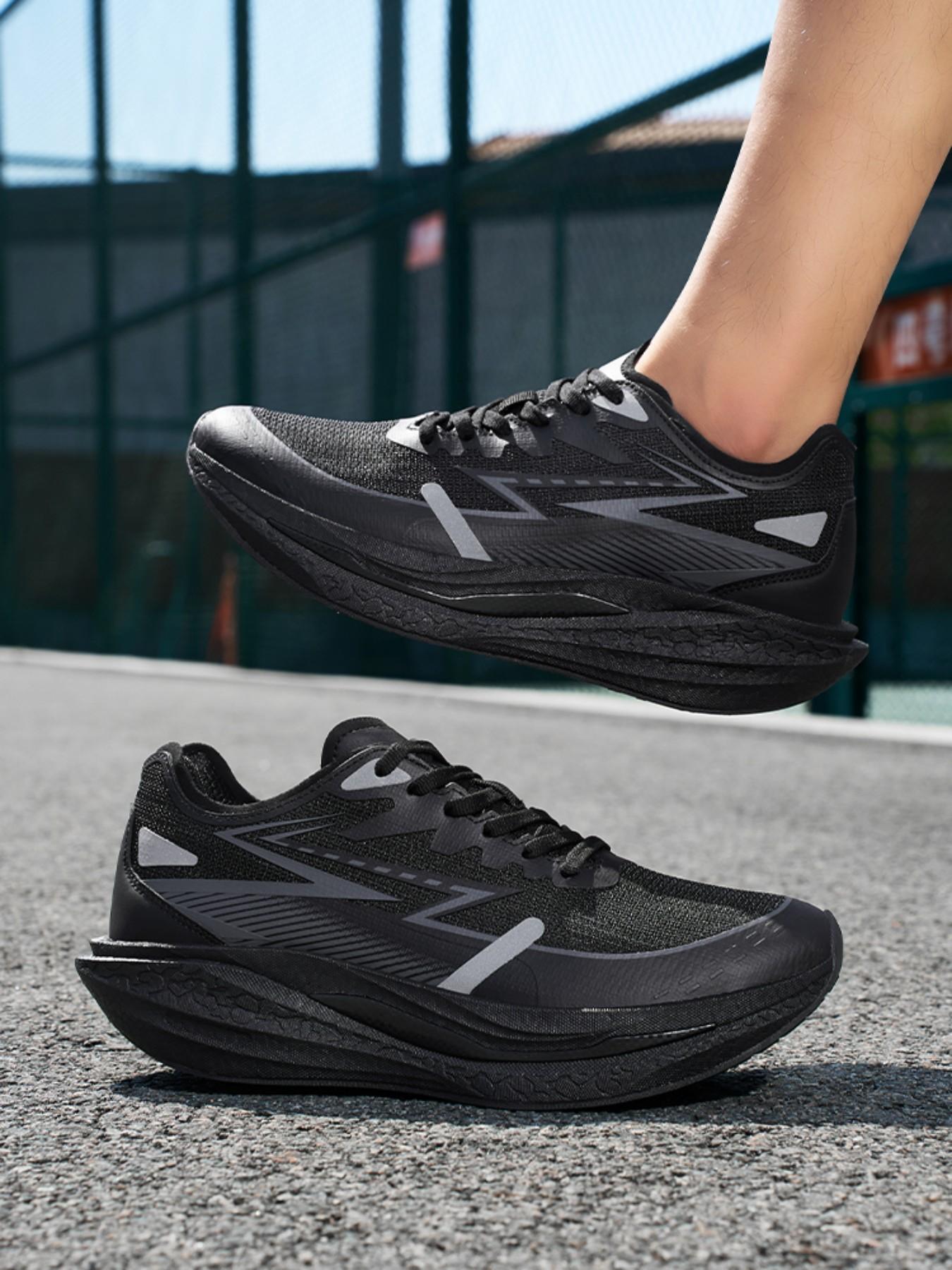 Men's Running Shoes Breathable Mesh Cushioned Walking Lace-Up Sneakers Summer Sports Footwear, Comfortable Athletic Trainers