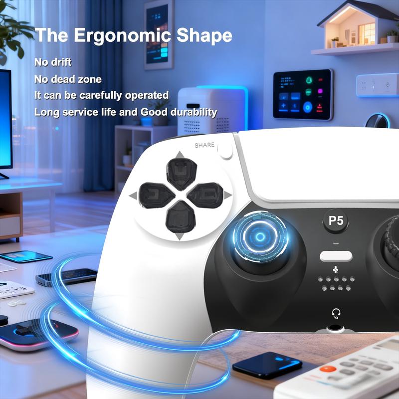 P50 Wireless Bluetooth for P5 Games With Hall Effect Joysticks, Dual Vibration, Headphone Jack for PC, Wireless Game Controllers, Console Accessories, Perfect Gift for Gamers of All Ages