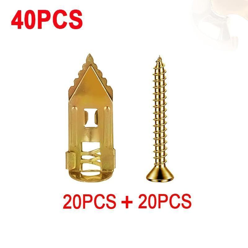 40pcs Self-Drilling Drywall Anchors and Screws Kit, 12x30mm, No Pre-Drilling Needed, Supports Up to 60 Lbs, Ideal for Home and Office