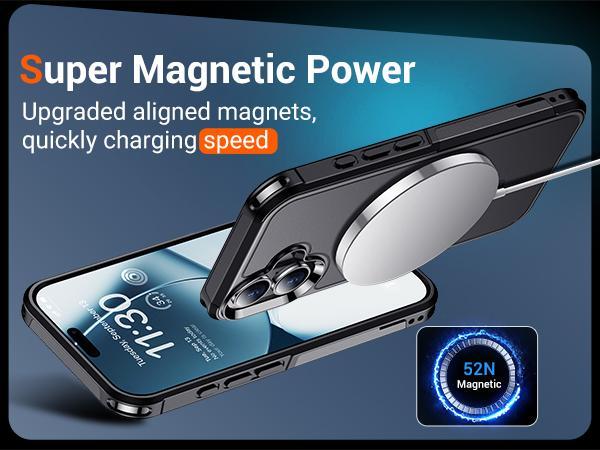 Temdan Designed for iPhone 16 Case Magnetic Dropproof Heavy Duty Tough Rugged Shockproof Phone Case Smartphone Cover Protector Protection